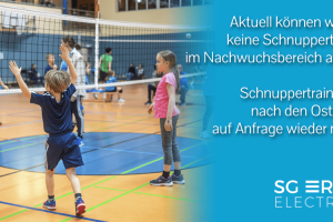 Schnuppertraining im Nachwuchsbereich erst nach den Osterferien